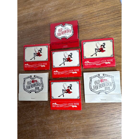 Old San Francisco Steak House Texas Restaurant Matchbook Lot Unstruck 1980s TX - Picture 5 of 10